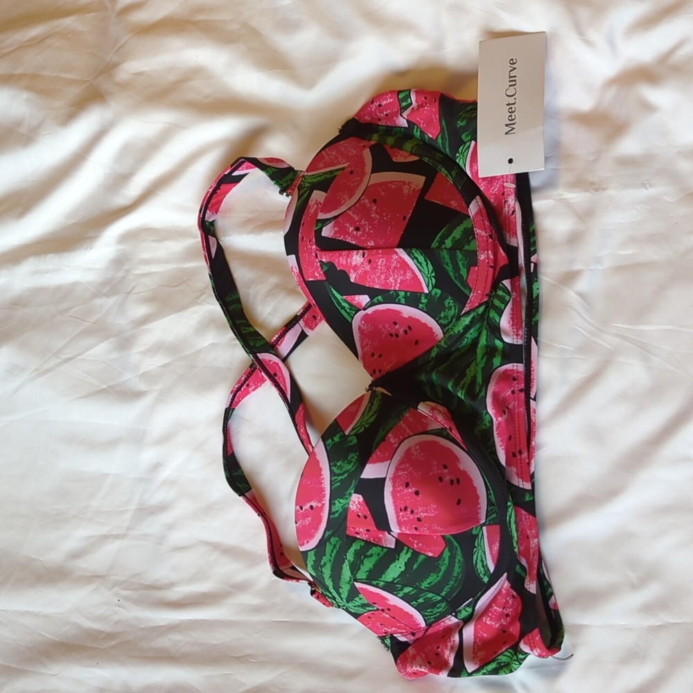Meet. Curve Watermelon Print Bikini Swim Top - Size XL